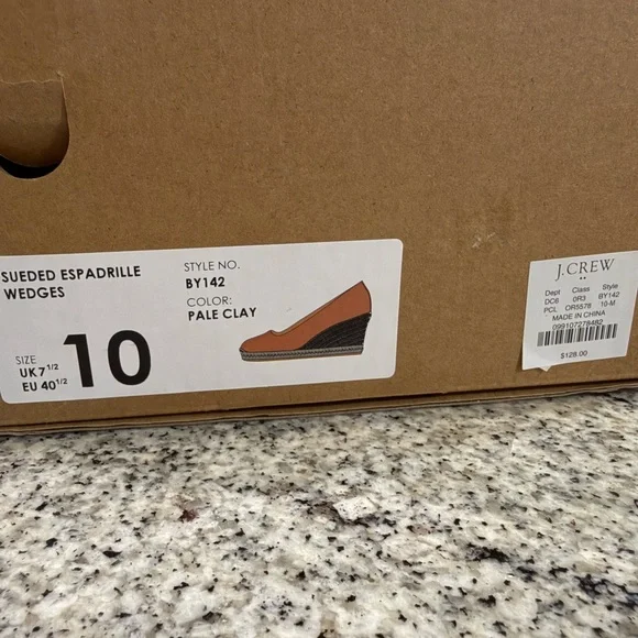 J.Crew Sueded Espadrille Wedges Size 10 NWT Pale Clay - Picture 2 of 8